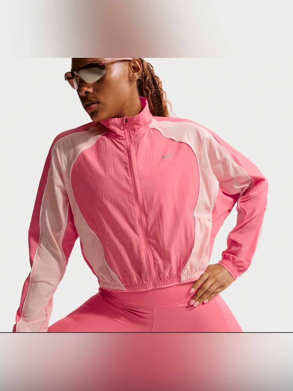 NWT Nike Women's Swift UV Repel Jacket Sea Coral Lightweight Crop Running